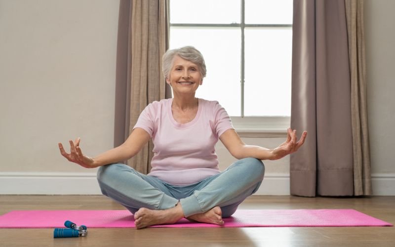 Home yoga flow for calm