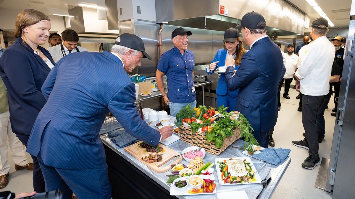 Robert F. Kennedy Jr. samples food at Tampa General Hospital.