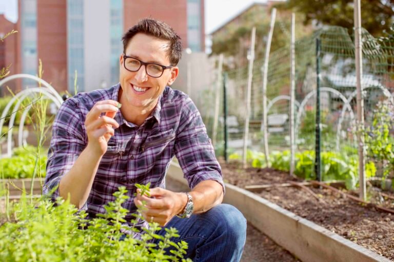 Will Bulsiewicz, MD, in the garden
