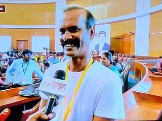 Suresh Kumar speaks to the media in Tamil Nadu after clearing NEET at the age of 51. He studied late nights after work and used past papers as part of his preparation.