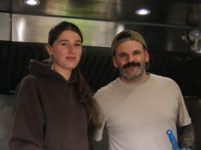 Johnny and Faye, Mena’s Pizzeria and Coffee Shop pictured working hard at The Recovery Walk NI, Recovery Journey ARC Fitness and Addiction Recovery Coaching Northlands celebration in Ebrington Square.   (Photo - Deirdre Heaney, nwpresspics)