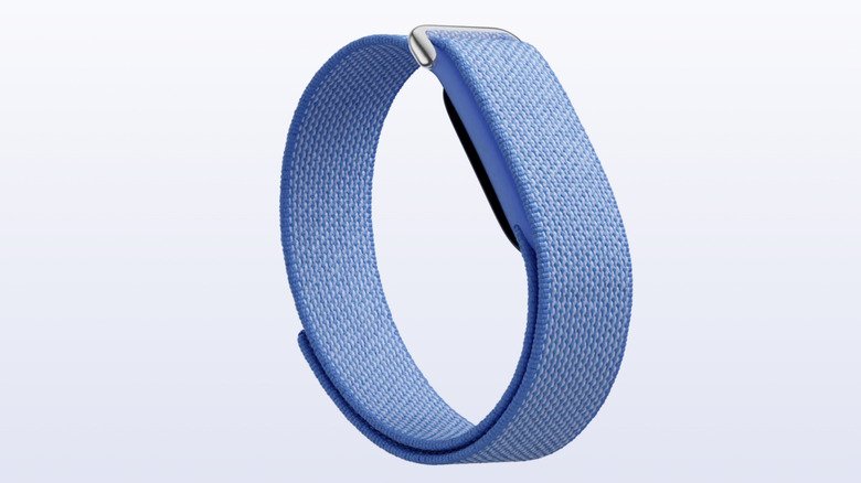 A close-up of Google's Fitbit Air health tracker.