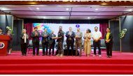 Officials and guests during the exhibition.