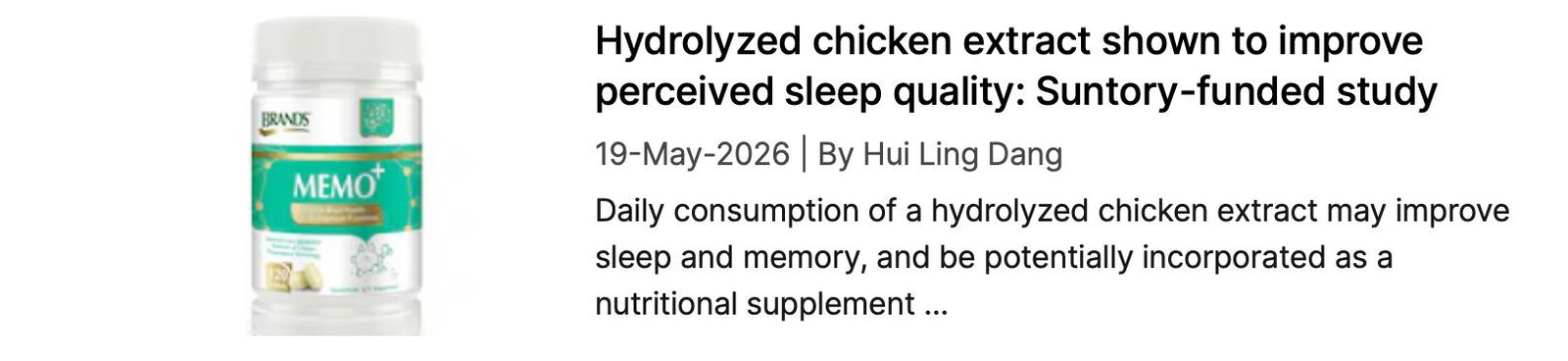 Hydrolyzed chicken extract and sleep NI coverage