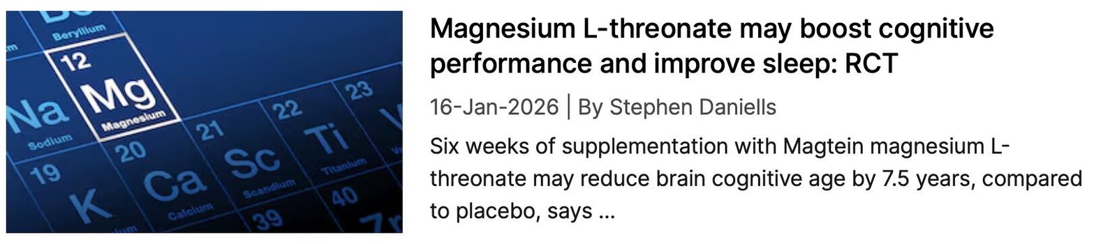 Magtein and sleep NI coverage