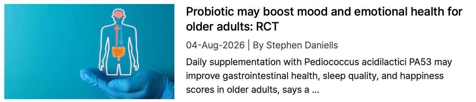 Probiotic and mood NI coverage