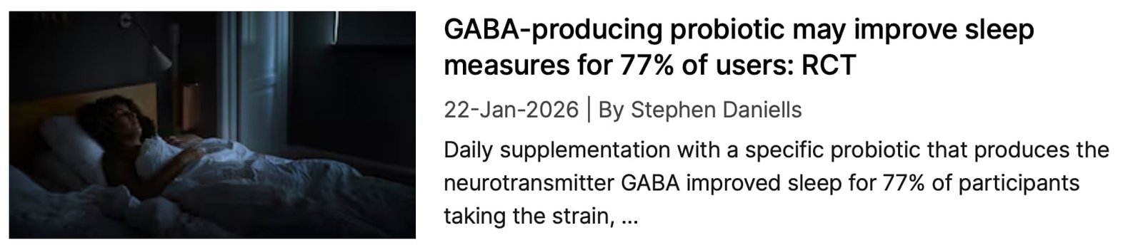 GABA-producing probiotic and sleep NI coverage