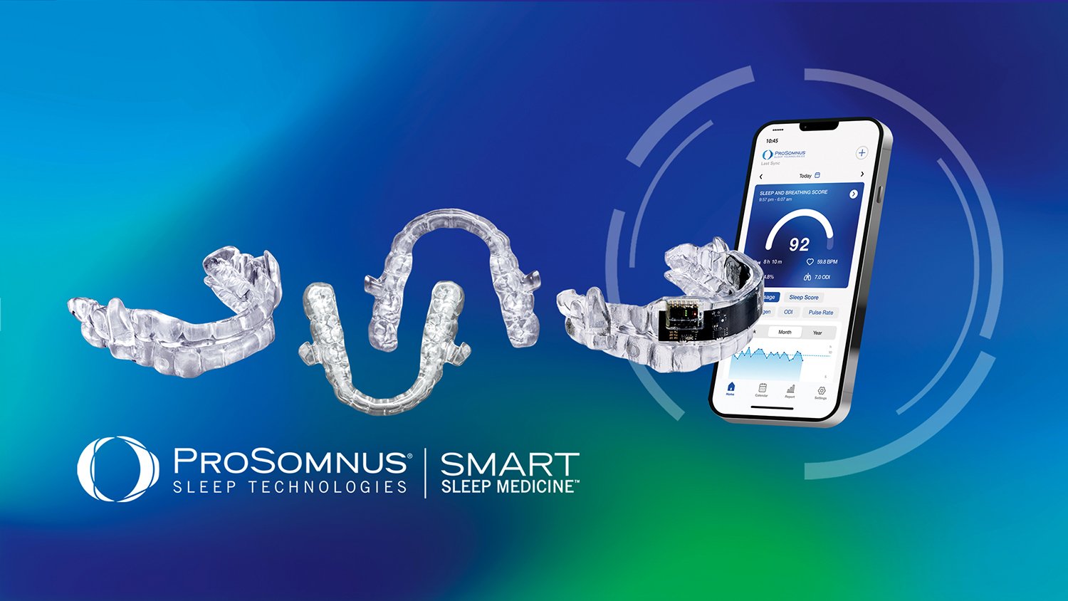 ProSomnus Smart Sleep Medicine™ combines custom precision oral appliance therapy, embedded RPMO₂ monitoring technology, and digital health connectivity to support personalized, data-driven management of obstructive sleep apnea.